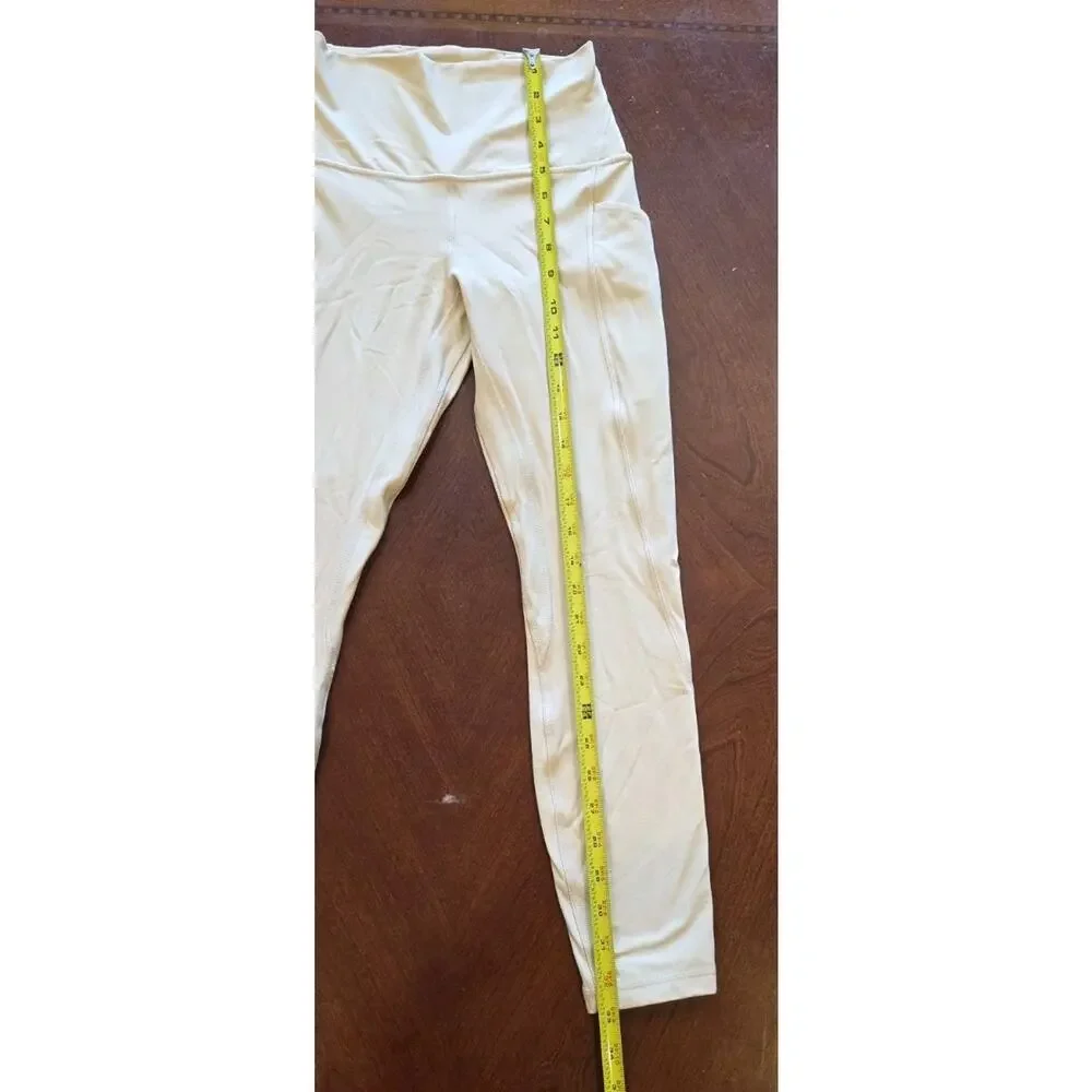 Lululemon Align High-rise Light Tan Pants Leggings With Pockets Size 4 LW5DU4S